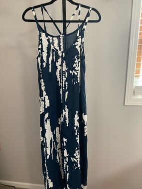 NIB Navy and White Tie-Dye Jumpsuit